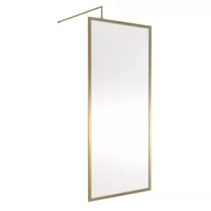 Image of Hudson Reed Full Outer Frame Wetroom Screen 1950x900x8mm - Brushed Brass