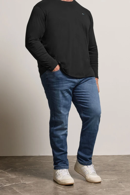 Image of BadRhino BadRhino Men Mid Rinse Stretch Jeans in Blue Size: 44S Blue 44S Male 5063110921172