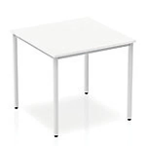 Image of Impulse Straight Table 800 White Box Frame Leg Silver