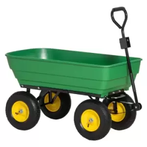 Image of Outsunny 125 Litre LargeHeavy Duty Garden Cart - Green