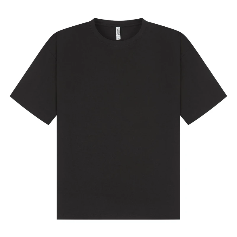 Image of Casual Classics Mens Combed Ringspun Cotton Oversized T-Shirt in Black Size: XS Black Male XS