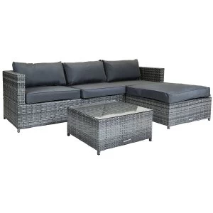 Image of Charles Bentley Napoli 3 Piece L-Shaped Rattan Lounge Set