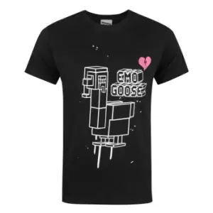 Image of Crossy Road Official Mens Emo Goose T-Shirt (S) (Black)