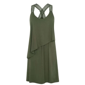 Image of Biba Crochet Trim Dress - Khaki
