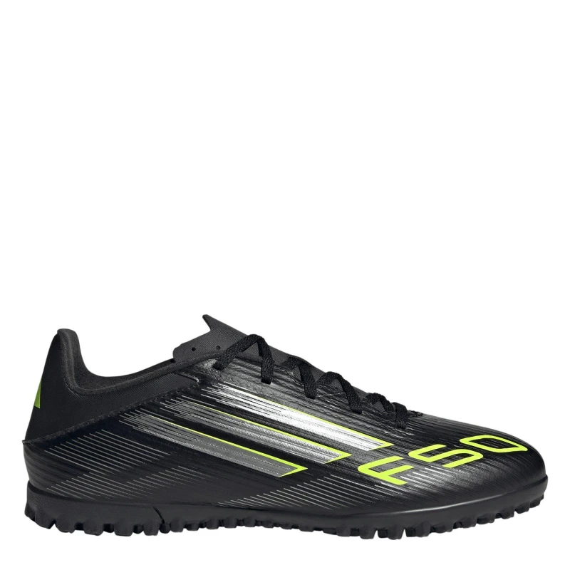 Image of adidas F50 Club Astro Adults Turf Football Boots Black/Lemon male 12 (47.3)