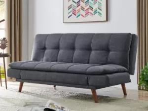 Image of Duncan Fabric Sofa Bed With Adjustable Armrests and Wooden Legs
