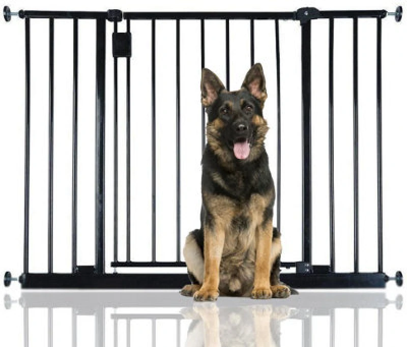 Image of Bettacare Extra Wide Hallway Dog Gate, 97Cm - 103Cm, Black, Pressure Fit Pet Gate, Puppy Safety Barrier