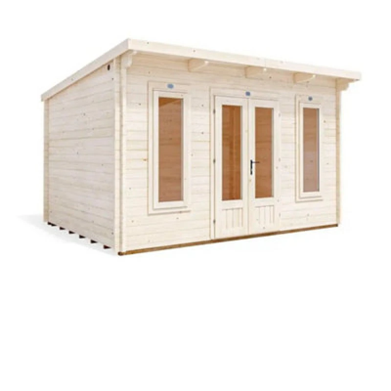 Image of Dunster House Log Cabin Garden Office 4 X 3 Metres Summerhouse Terminator Pent