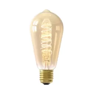 Image of Calex Filament Rustic Spherical Tubular ST64 Gold E27 Dimmable 250 Lumen Warm White Decorative Light Bulb