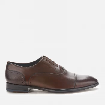 Image of Ted Baker Mens Circass Leather Toe Cap Oxford Shoes - Brown - UK 9