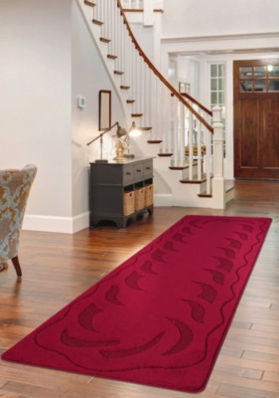 Image of Smart Living Smart Living Ovalack Heavy Duty Machine Washable Hallway Kitchen Non Slip Door Mat in Red Size: 60cm x 220cm Red 60cm x 220cm Unisex 86