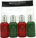 Image of Molton Brown Gift Set 2 x 30ml Festive Frankincense & Allspice Hand Wash + 2 x 30ml Fabled Juniper Berries & Lapp Pine Body Wash