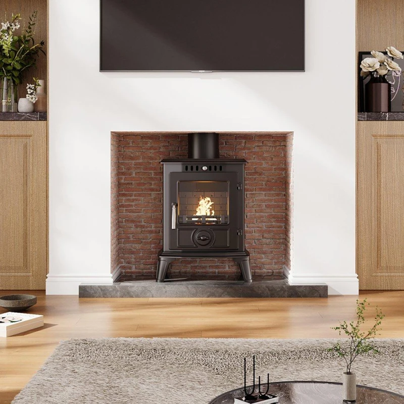 Image of Kabinet UK High Efficiency Wood Burning Stove Fireplace Black unisex One size