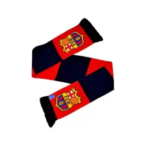 Image of FC Barcelona Official Football Crest Bar Scarf (One Size) (Red/Navy)