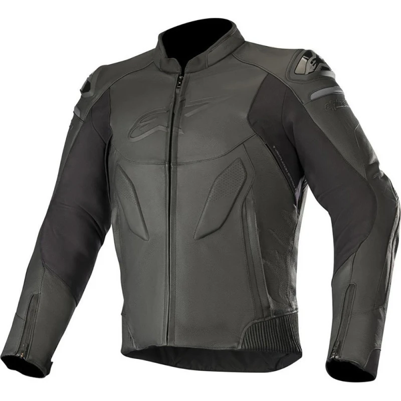 Image of Alpinestars Caliber Leather Motorcycle Jacket 48 Black (UK 38) Black