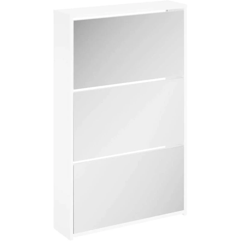 Image of VIDAXL Shoe Cabinet 3-Layer Mirror White 63x17x102.5cm vidaXL 8718475977278