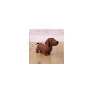 Image of Novelty Sausage Dog Animal Doorstop Soft Plush Weighted Door Stopper Wedge Brown Fabric Home Decor Gift Heavy Duty Livingroom Bedroom Office Indoor