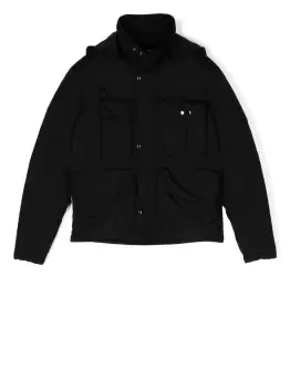 Image of C.P COMPANY KIDS Utility-pocket Concealed-front Jacket Black