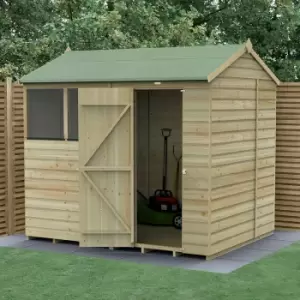 Image of 8' x 6' Forest Beckwood 25yr Guarantee Shiplap Pressure Treated Reverse Apex Wooden Shed (2.42m x 1.99m)