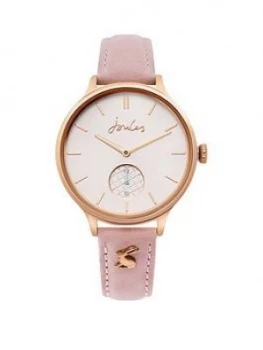 Image of Joules Joules Wilton Rose Gold Dial Pink Leather Strap Ladies Watch