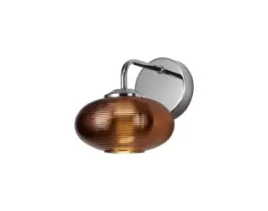 Image of Dome Wall Light Switched, 1 x 8W LED, 4000K, Copper, Polished Chrome