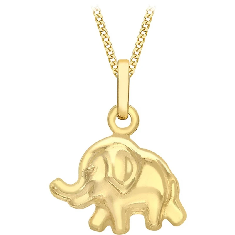 Image of Be You 9ct Gold Mini Elephant Necklace Gold female 18inch