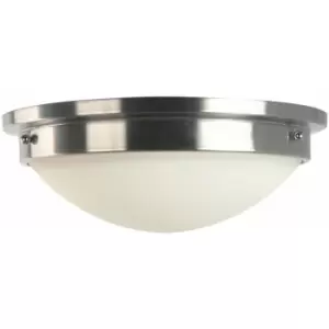 Image of Loops - 2 Bulb Flush Light Low Ceiling Polished Nickel Finish LED E27 60W Bulb