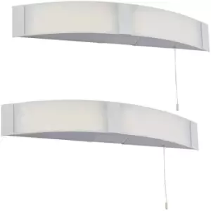 Image of 2 PACK LED Bathroom Wall Light 2x 6W Cool White IP44 Modern Over Mirror Lamp