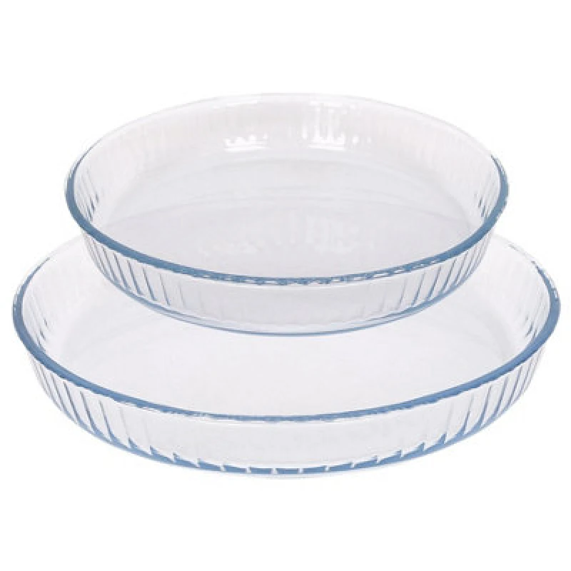 Image of Argon Tableware 2Pc Optical Round Glass Oven Dish Set - 2 Sizes