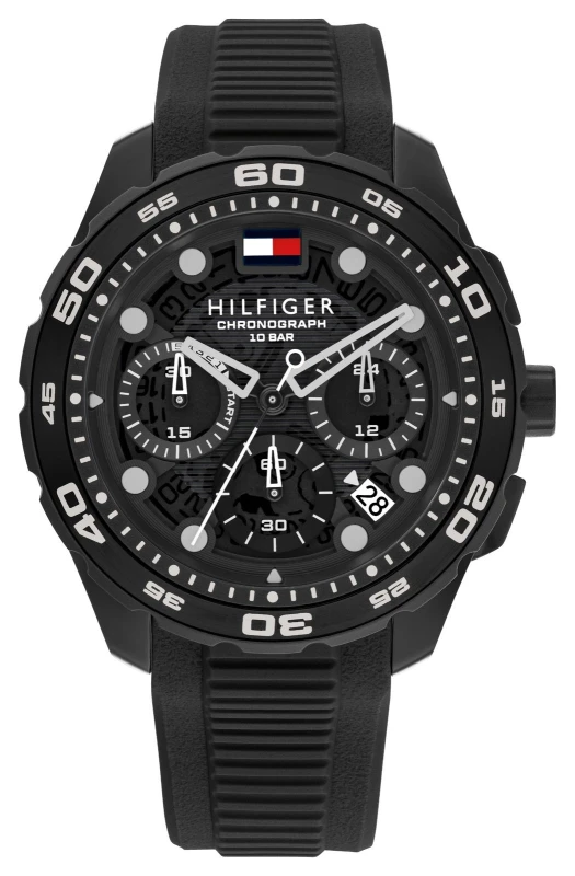 Image of Tommy Hilfiger 1792233 TH-Regatta (44mm) Black Dial / Black Watch