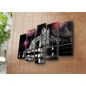 Image of 5PAT-17 Multicolor Decorative Canvas Painting (5 Pieces)