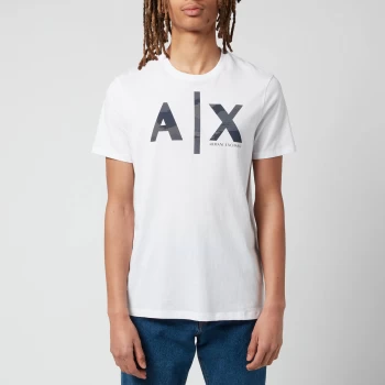 Image of Armani Exchange Mens Camo Ax Logo T-Shirt - White - M