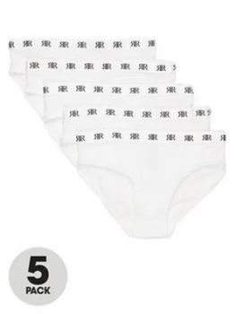 Image of River Island RI Briefs 5 Pack White Size 7-8 Years Girls