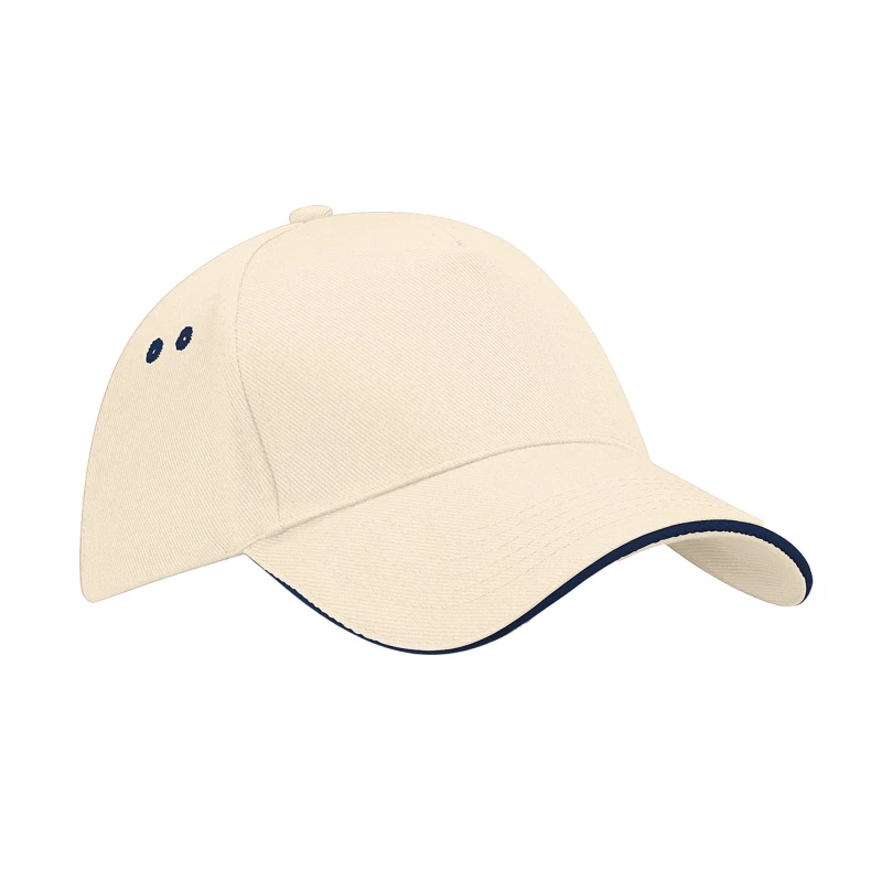 Image of Beechfield Beechfield Men Ultimate Sandwich Peak Cap in Light Beige Light Beige One Size Male 5063377408430