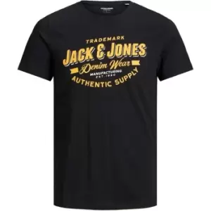 Image of Jack and Jones Logo 2 Colour T-Shirt - Black