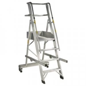 Image of Slingsby Aluminium 4 Tread Folding Mobile Step Ladder 316029