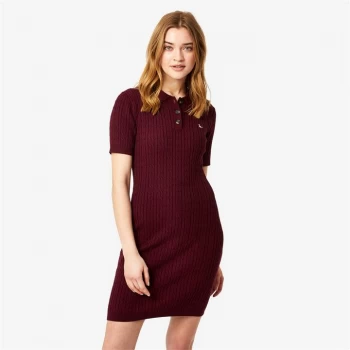 Image of Jack Wills Polo Cable Knitted Mini Dress - Damson