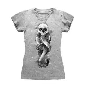Image of Harry Potter Womens/Ladies Dark Mark Fitted T-Shirt (M) (Heather Grey)