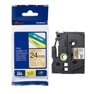 Image of Brother TZe-PR831 Original P-touch Label Tape (12mm x 8m) Black On Gold