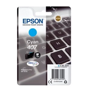 Image of Epson Keyboard 407 Cyan Ink Cartridge
