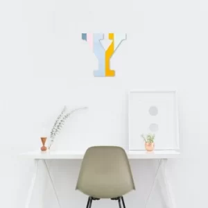 Image of Alphabet Y Multicolor Decorative Wooden Wall Accessory