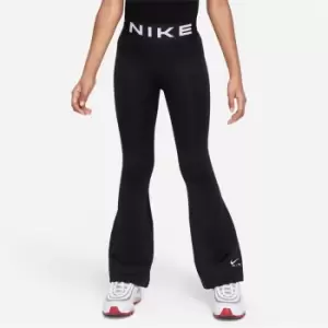 Image of Nike Air Essential Big Kids (Girls') High-Waisted Flare Leggings - Black