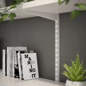 Image of Anti-bacterial Twin Slot Shelving Kit - 1981mm White Twinslot and 320mm Brackets - White
