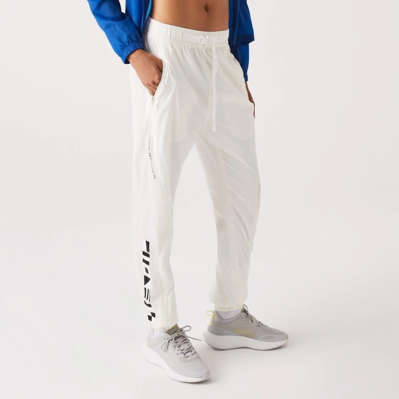 Image of Lacoste Nautical Print Track Pants - Cream Cream 8