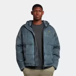 Image of Mens Washed Wadded Jacket - Dark Navy - S