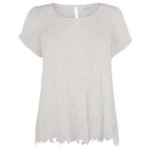 Image of Velvet Chiffon T Shirt - Cream