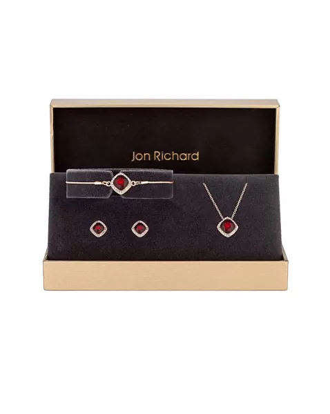 Image of Jon Richard Garnet Halo Set