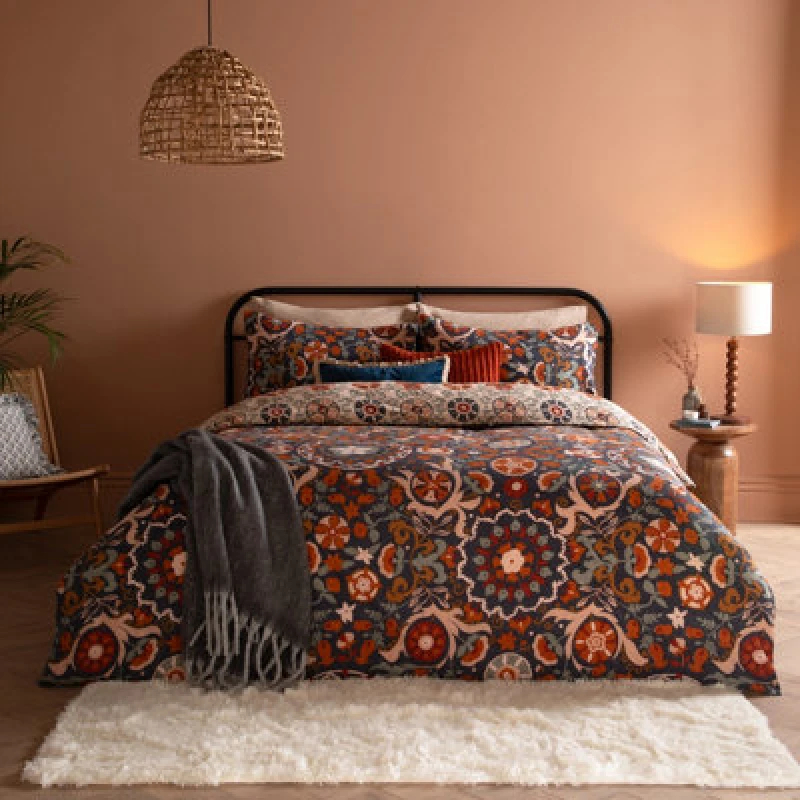 Image of Furn Furn Kinfolk Floral Duvet Cover Set in Blue Size: Single Blue Single Unisex 5025532357700