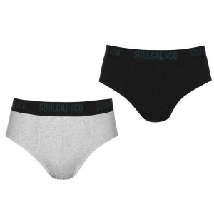 Image of SoulCal Brief 2 Pack Mens - Black/Grey