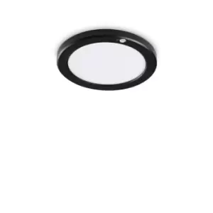 Image of AURA Round LED Recessed Downlight Black, Motion Sensor, 4000K, Non-Dim